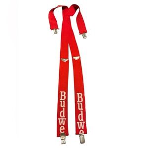 Vintage Budweiser Beer Red Adjustable Suspenders